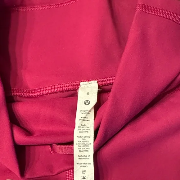 Lululemon Fuchsia Leggings - Picture 2 of 2